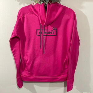 Under Armour Loose Tech Terry Hunt  Graphic Funnel Neck Sweatshirt Tropic Pink M